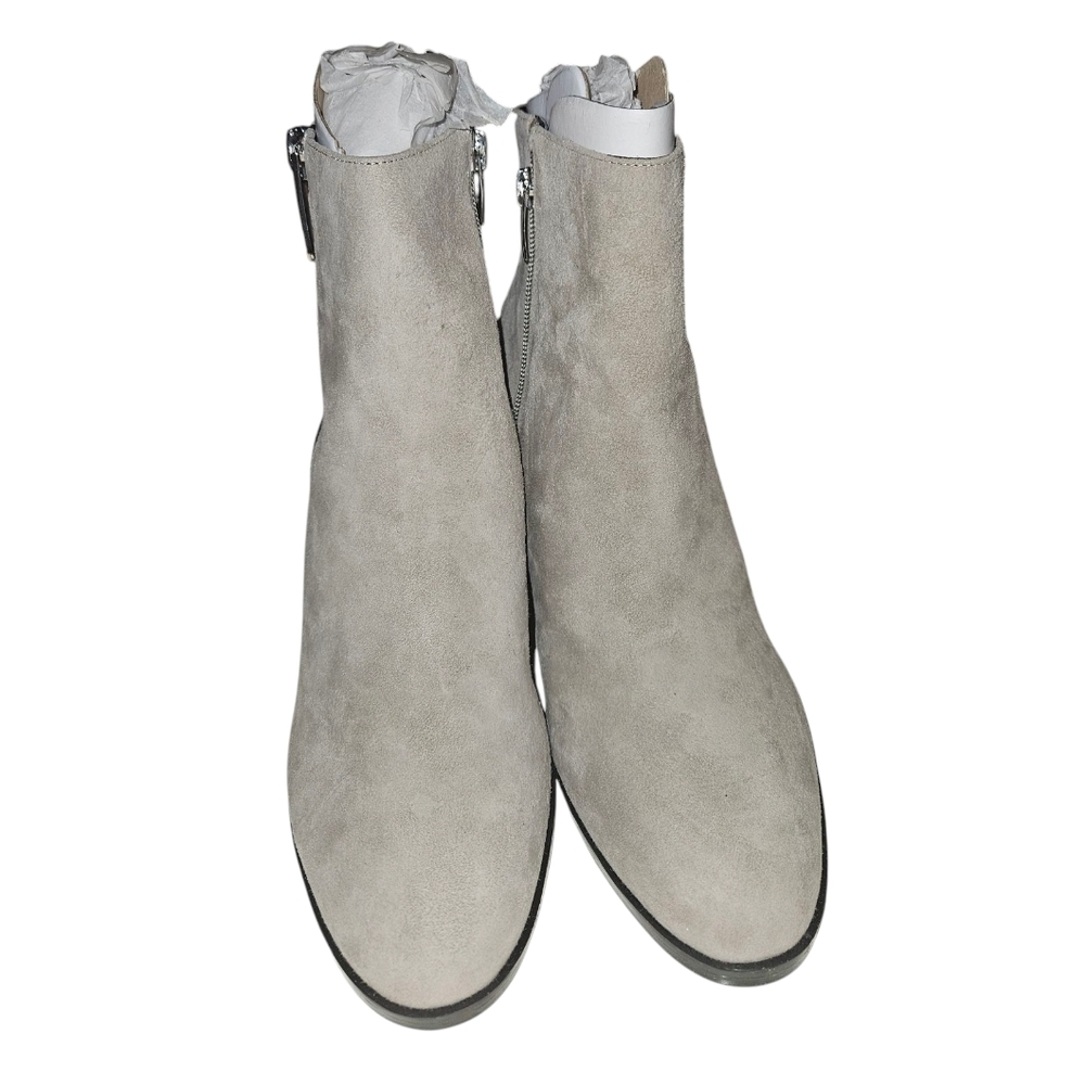 Nine West Niomi Stacked Heel Suede Leather Booties Size 8 Gray EUC - Picture 5 of 13